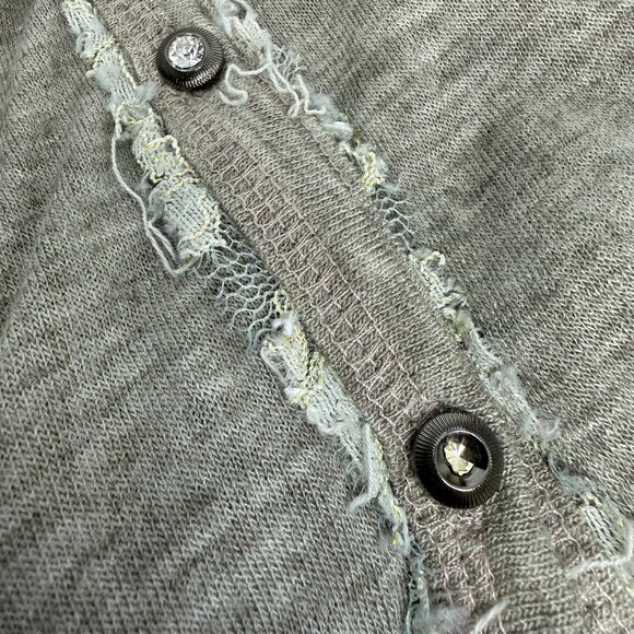 size SMALL tan cardigan MISS ME lace rhinestones embellished button up ombre S - Picture 3 of 11